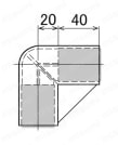 Φ32イレクターパイプ用プラスチックジョイント JB-5GR外形図