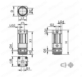高保持力・高温対応 マグネットグリッパー SGM-HP/SGM-HT-HP 外形図2