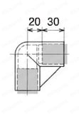 Φ28イレクターパイプ用プラスチックジョイント コーナータイプ J-5外形図