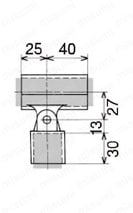 Φ28イレクターパイプ用プラスチックジョイント 筋違タイプ J-43SET外形図