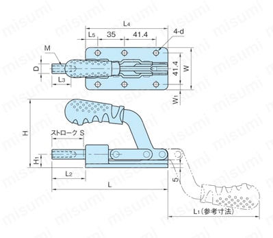 押し型トグルクランプ（ST-HTC-LH） 外形図