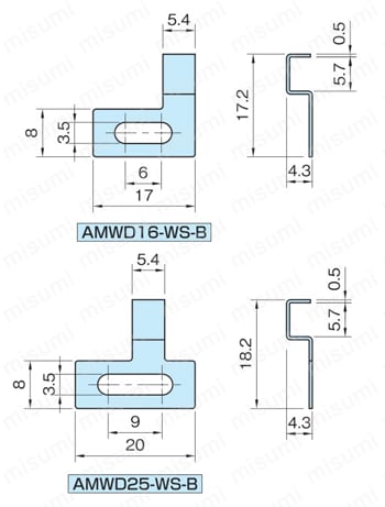 エアダウンクランプ AMWD-WS 外形図2