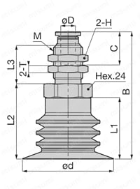 包装袋用真空パッド 外形図1