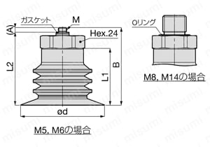 包装袋用真空パッド 外形図3