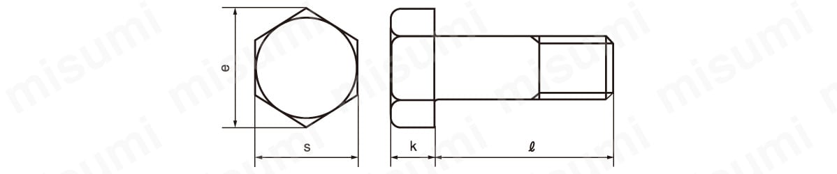 ステンレス 生地 六角ボルト (全ねじ) Ｍ３３×１０５ (1本入り) - 3