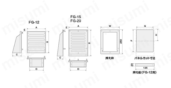 FG-12 | フード付きギャラリー（屋外用 FG型） IPX4 | 篠原電機