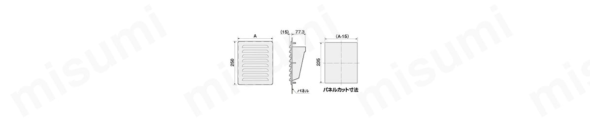 G2-45BFPS 防噴流型ギャラリー（カバー樹脂タイプ） 篠原電機 MISUMI(ミスミ)
