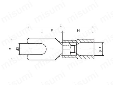銅線用絶縁被覆付圧着端子（Y形）先開形 | ニチフ端子工業 | MISUMI