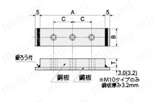アース端子 E型の寸法図