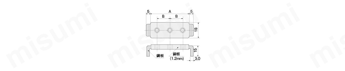 アース端子 ECR型の寸法図。