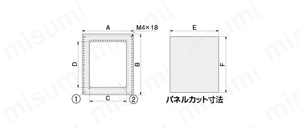 樹脂（PP）製 計器用窓枠 PY型 IP55 | 篠原電機 | MISUMI(ミスミ)