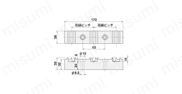 公式サイト | BK-100-6 絶縁支持物 MISUMI(ミスミ) | 篠原電機 | 母線サポータ その他