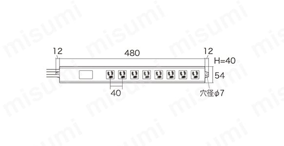 TAP-3803NFN | 8個口抜け止め式OAタップ | サンワサプライ | MISUMI