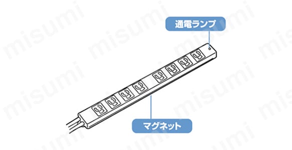 TAP-MG3811N | 8個口抜け止め式電源タップ（ライン型ベーシックモデル