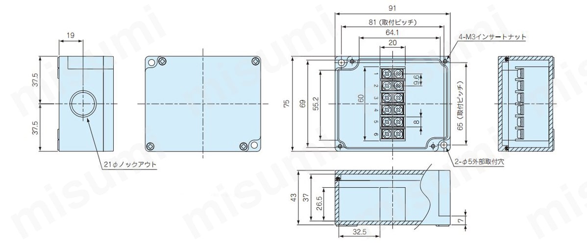 型番 | TMB型ターミナルボックス | タカチ電機工業 | MISUMI(ミスミ)