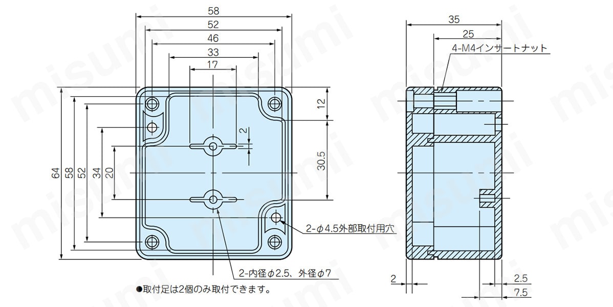付属カバースクリュー FRG-5S×4 取付足は2個のみ取付可能