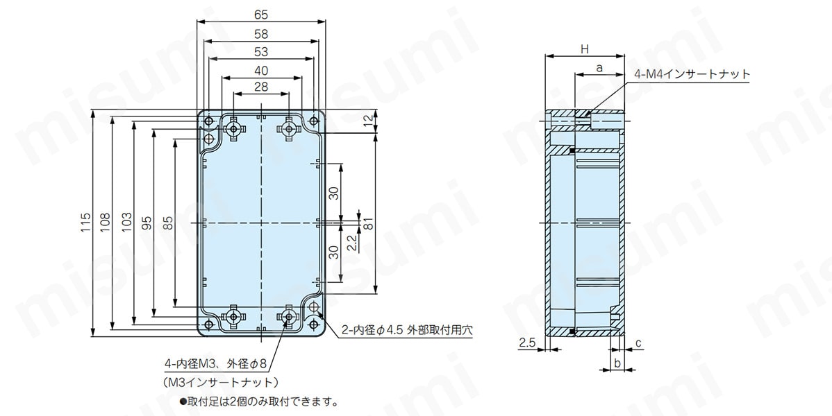 付属カバースクリュー FRG-5S×4 取付足は2個のみ取付可能