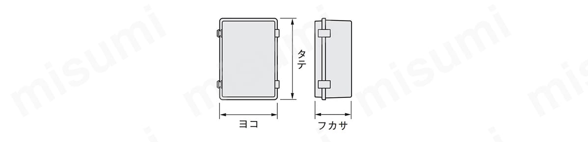 PBC20-4050 PBC 蝶番付ポリカボックス 透明カバー付 日東工業 MISUMI(ミスミ)