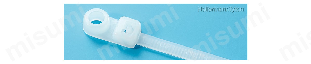 ・材質: 66ナイロン ・常時使用温度範囲: -40～+85℃ ・グレード: 標準 ・UL難燃グレード: UL94V-2 ・電線をシャーシ、パネル、壁などに固定して使用する際に便利