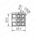φ22 LWシリーズ鍵付セレクタスイッチ ねじ端子形形状図