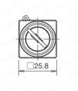 φ22 LWシリーズ鍵付セレクタスイッチ 角丸形外形図