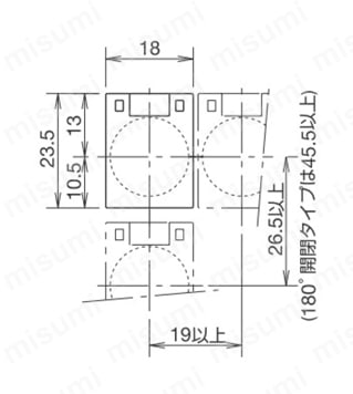 φ16 小形コントロールユニット スイッチガード 丸形/正角形用(AL-K6形)(AL-K6S形)外形図