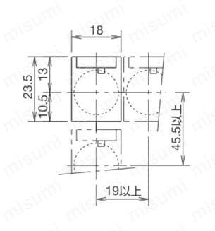 φ16 小形コントロールユニット スイッチガード 丸形/正角形用(AL-K6SP形)外形図