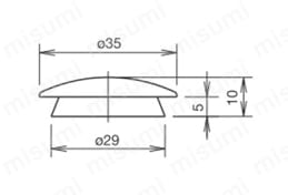 φ25 コントロールユニット取付穴プラグ【5個入り】 外形図