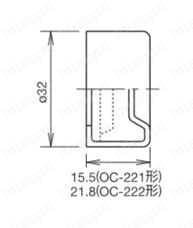 φ25 TWSシリーズコントロールユニット透明ボタンカバー 外形図
