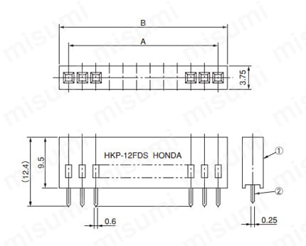HKP-5FDS2の寸法図。