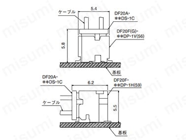 狭ピッチ、低背設計