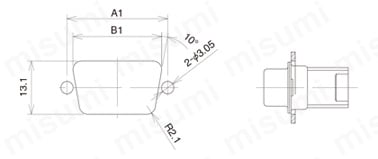 コネクタをパネルの前面から取り付ける場合（前面取付）