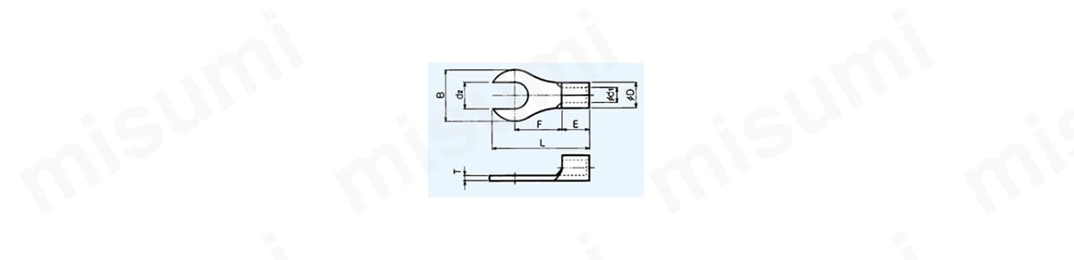 銅線用裸圧着端子 丸先開形端子（RF形）:関連画像