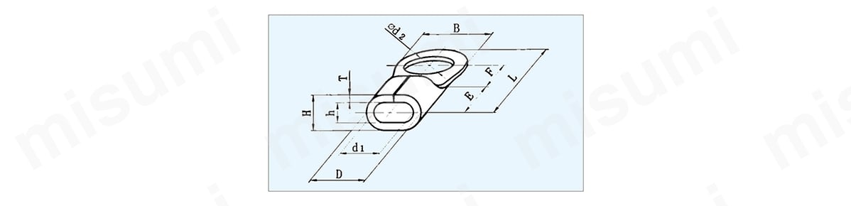 銅線用裸圧着端子 平角銅線専用タイプ（K形） 大同端子製造 MISUMI(ミスミ)