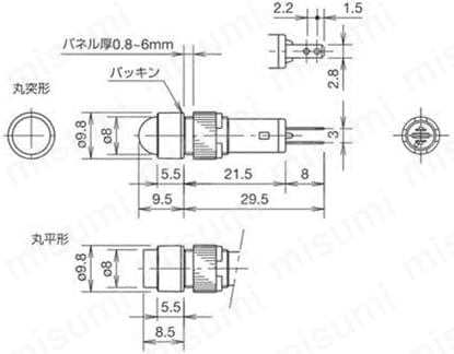 AP2M122R | APシリーズ LED式小形表示灯 | ＩＤＥＣ | MISUMI(ミスミ)