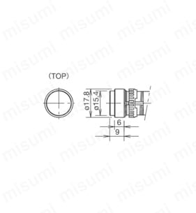 φ16 AP6S形 小形表示灯 (TOP)丸形図