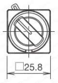 φ22 LWシリーズ 照光セレクタスイッチ 角丸形外形図