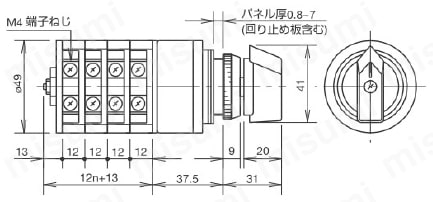 φ30 AC・UCシリーズ カムスイッチ AC形外形図