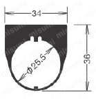 φ25 TWSコントロールユニット 銘板【1～10個入り】 NSA形外形図