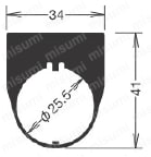 φ25 TWSコントロールユニット 銘板【1～10個入り】 NSALO形外形図