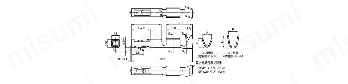030-51307-001 PSシリーズ 圧着結線式ソケットコンタクト（ディスクリートワイヤ用） 日本航空電子工業 ミスミ  417-6006