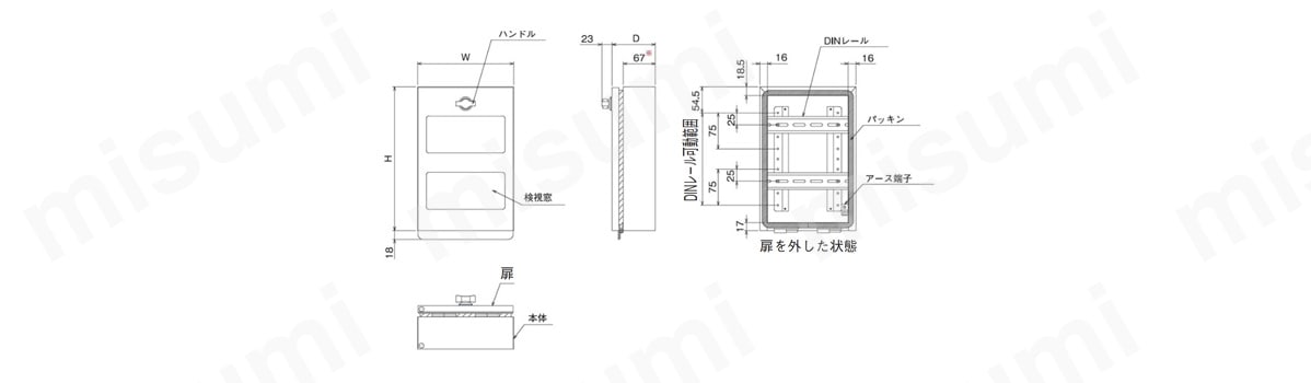 I/Oターミナルキャビネット 大型検視窓付 IOBシリーズ:関連画像
