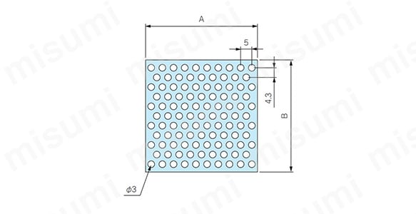 寸法図（穴空径φ3（直径3mm））