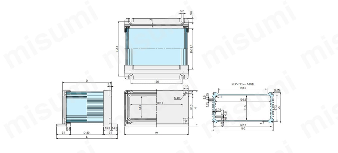 AW型フランジ足付 防水・防塵アルミケース | タカチ電機工業 | MISUMI 