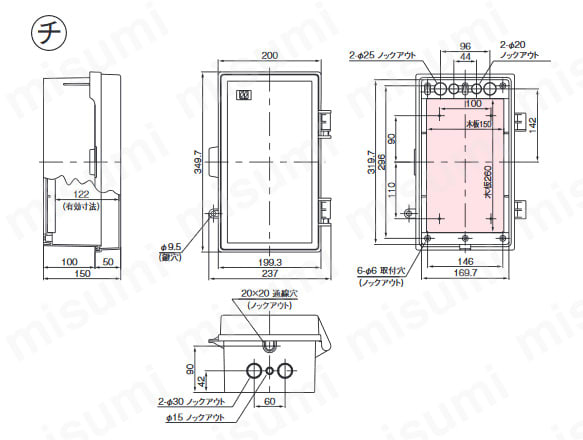 PNB341915WD/PNB341915WCの外形図
