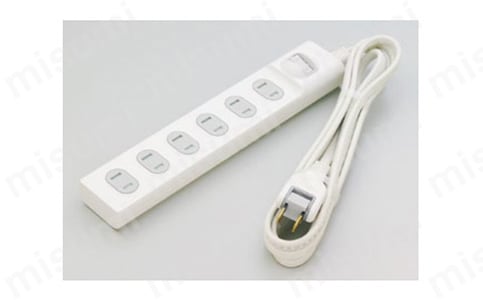 6個口 スイッチ付 扉付タップ