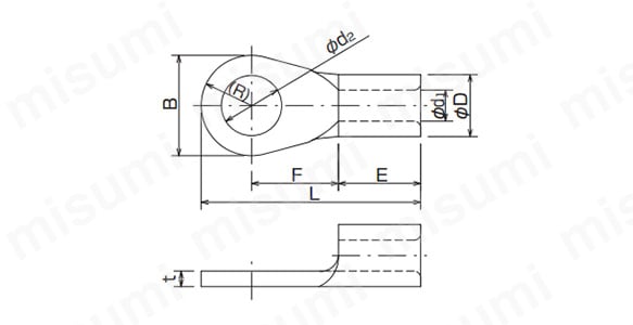 銅線用裸圧着端子（R型） | 冨士端子工業 | MISUMI(ミスミ)