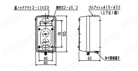 動力用押釦開閉器 DH（露出形）:関連画像