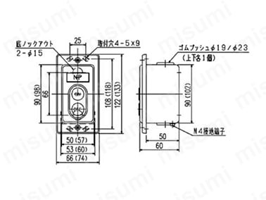 動力用押釦開閉器　DHF（埋込形）:関連画像