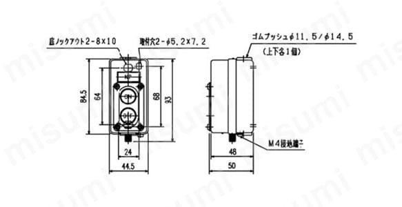 動力用押釦開閉器 DKD（露出形）:関連画像
